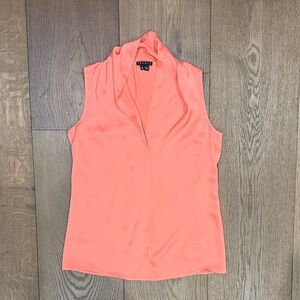 Theory Deronisa Coral 100% Silk Blouse